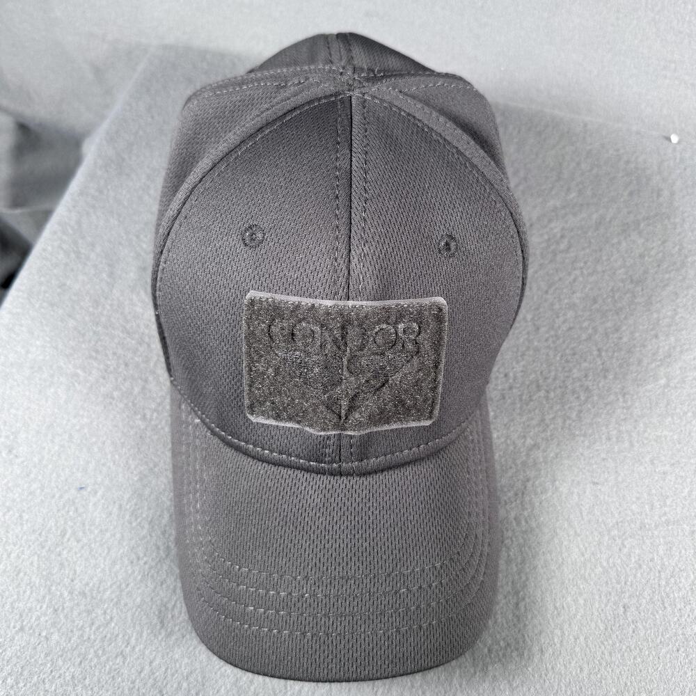 Condor Hat Cap‎ Fitted Mens Large Gray Tactical Mesh Hook Loop Patch Morale